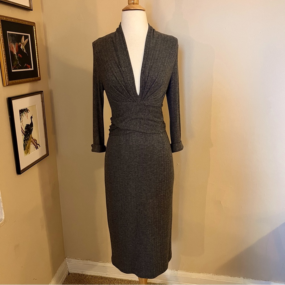 Black Halo | Herringbone Dress
